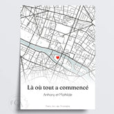 Là où tout a commencé - Carte de ville personnalisée